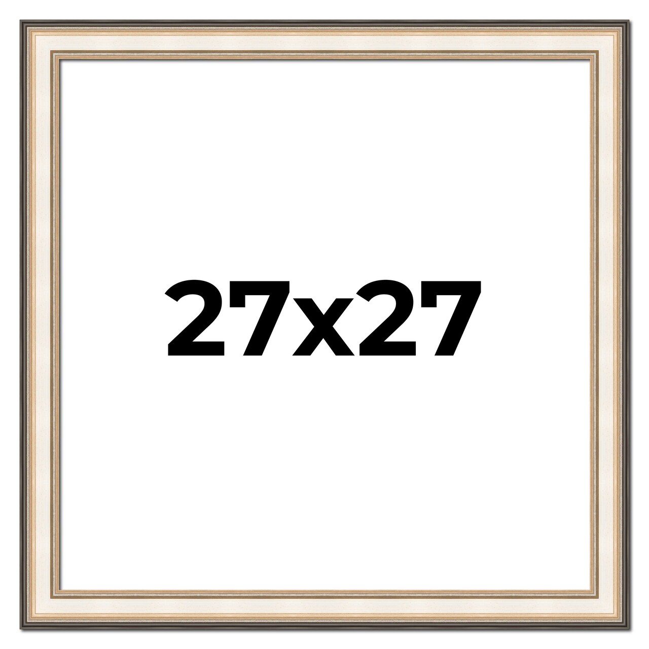 Square Contemporary Silver Picture Frame - UV Acrylic, Foam Board Backing, Hanging Hardware